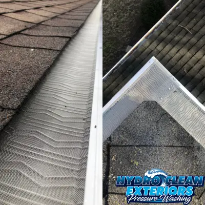 Before and after Gutter Guard Installation image