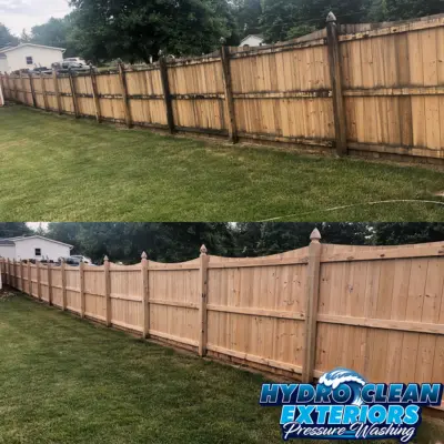 Before and after Fence Cleaning & Staining image